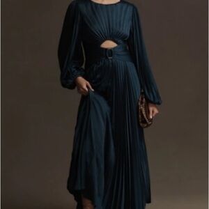 Acler Dark Teal Long Sleeve Dress